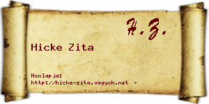 Hicke Zita névjegykártya