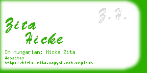 zita hicke business card